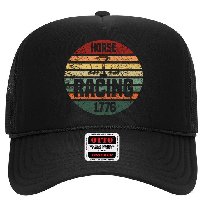 Horse Racing 1776 High Crown Mesh Back Trucker Hat