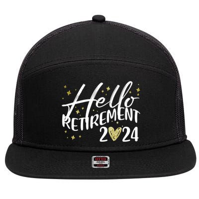 Hello Retiret 2024 Retired Retiring Cool Gift 7 Panel Mesh Trucker Snapback Hat