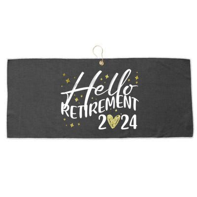 Hello Retiret 2024 Retired Retiring Cool Gift Large Microfiber Waffle Golf Towel