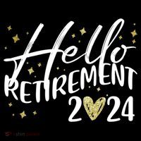 Hello Retiret 2024 Retired Retiring Cool Gift Cropped Pullover Crew
