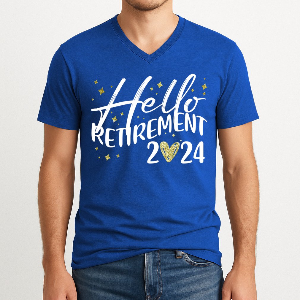 Hello Retiret 2024 Retired Retiring Cool Gift V-Neck T-Shirt