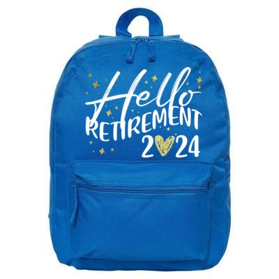 Hello Retiret 2024 Retired Retiring Cool Gift 16 in Basic Backpack