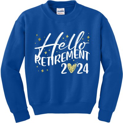 Hello Retiret 2024 Retired Retiring Cool Gift Kids Sweatshirt