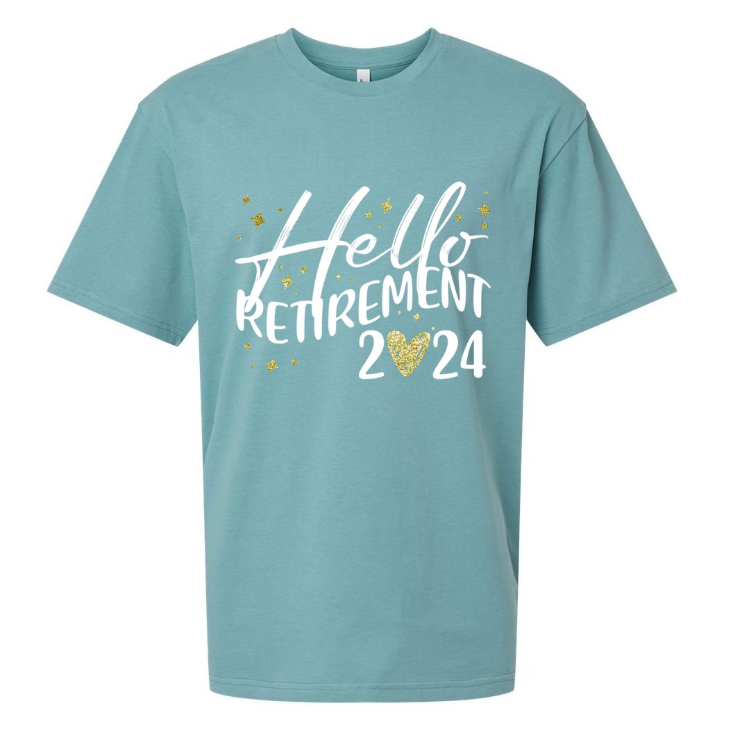 Hello Retiret 2024 Retired Retiring Cool Gift Sueded Cloud Jersey T-Shirt