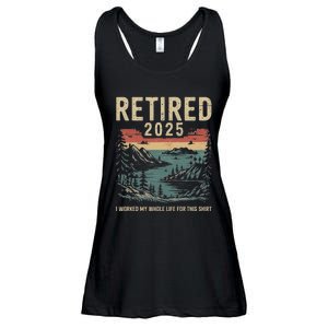 Hilarious Retired 2025 I Worked My Whole Life For This Ladies Essential Flowy Tank