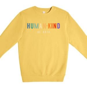 Hukind Retro 70s Design Hu Kind Be Both Cool Cool Gift Premium Crewneck Sweatshirt