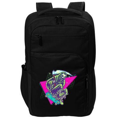 Halloween Retro 80's Skateboarding Grim Reaper Impact Tech Backpack