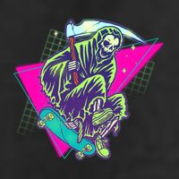 Halloween Retro 80's Skateboarding Grim Reaper Adult Drive Performance Visor