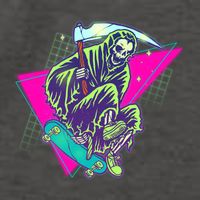 Halloween Retro 80's Skateboarding Grim Reaper Vector Backpack