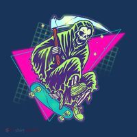 Halloween Retro 80's Skateboarding Grim Reaper Cool Comfort Performance Bucket Hat