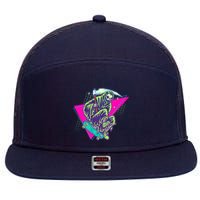 Halloween Retro 80's Skateboarding Grim Reaper 7 Panel Mesh Trucker Snapback Hat