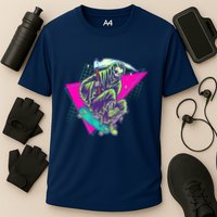 Halloween Retro 80's Skateboarding Grim Reaper Cooling Performance Crew T-Shirt