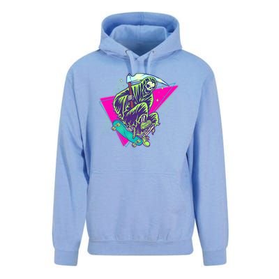 Halloween Retro 80's Skateboarding Grim Reaper Unisex Surf Hoodie