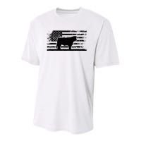 Hereford Rancher American Flag for Hereford Cow Farmer Youth Performance Sprint T-Shirt