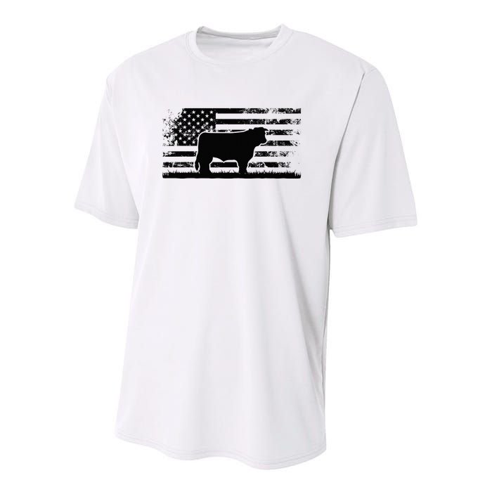 Hereford Rancher American Flag for Hereford Cow Farmer Youth Performance Sprint T-Shirt