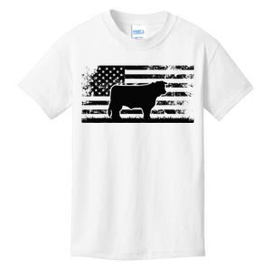 Hereford Rancher American Flag for Hereford Cow Farmer Kids T-Shirt