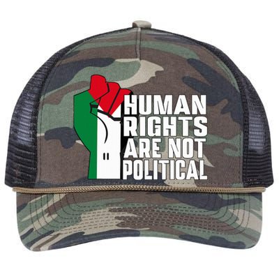 Human Rights Are Not Political Support Palestine and Gaza Retro Rope Trucker Hat Cap