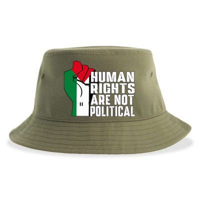 Human Rights Are Not Political Support Palestine and Gaza Sustainable Bucket Hat