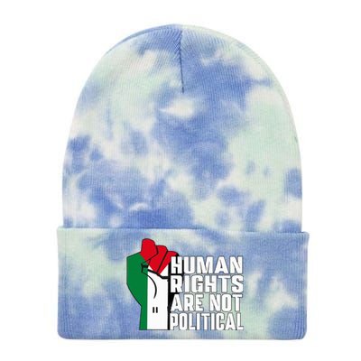 Human Rights Are Not Political Support Palestine and Gaza Tie Dye 12in Knit Beanie