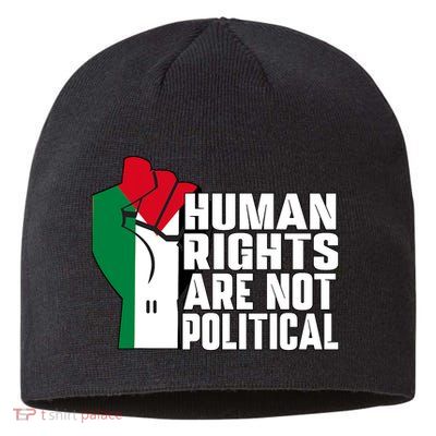 Human Rights Are Not Political Support Palestine And Gaza Sustainable Beanie