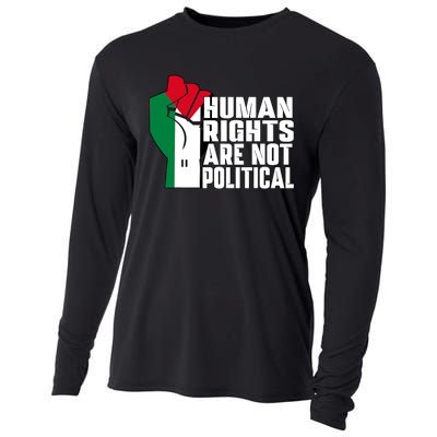 Human Rights Are Not Political Support Palestine And Gaza Cooling Performance Long Sleeve Crew