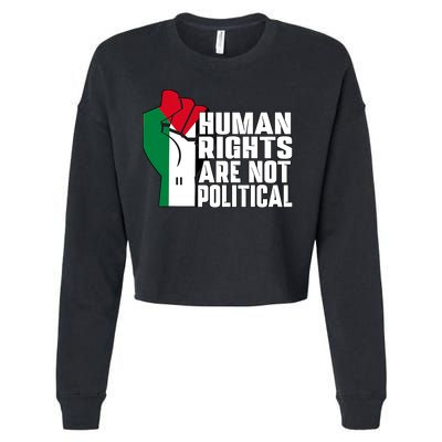 Human Rights Are Not Political Support Palestine And Gaza Cropped Pullover Crew