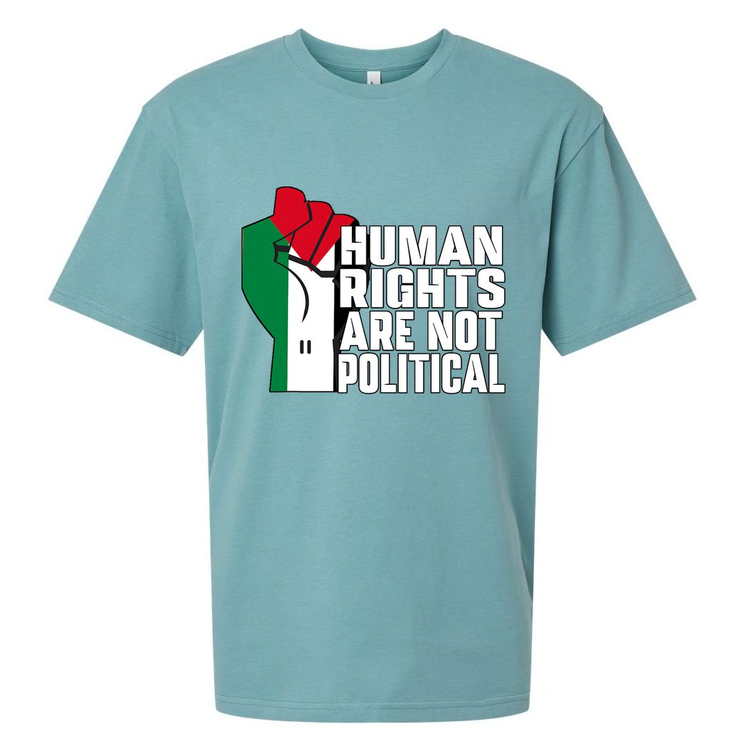 Human Rights Are Not Political Support Palestine And Gaza Sueded Cloud Jersey T-Shirt