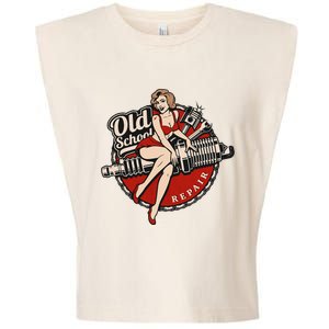 Hot Rod Art Retro Car Rockabilly Old School Garment-Dyed Women's Muscle Tee