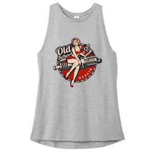 Hot Rod Art Retro Car Rockabilly Old School Ladies PosiCharge Tri-Blend Wicking Tank