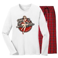 Hot Rod Art Retro Car Rockabilly Old School Women's Long Sleeve Flannel Pajama Set 