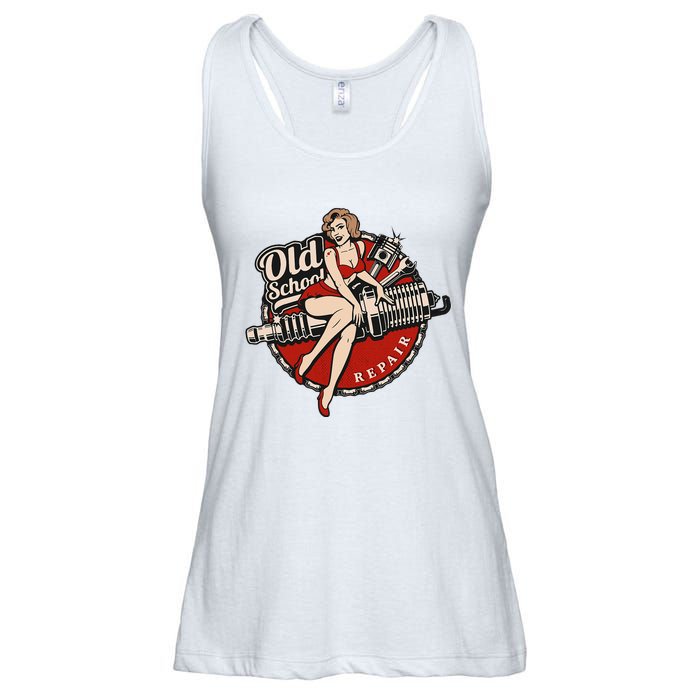 Hot Rod Art Retro Car Rockabilly Old School Ladies Essential Flowy Tank