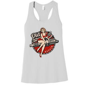 Hot Rod Art Retro Car Rockabilly Old School Women's Racerback Tank