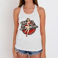 Hot Rod Art Retro Car Rockabilly Old School Women's Knotted Racerback Tank