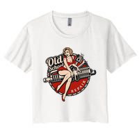 Hot Rod Art Retro Car Rockabilly Old School Women's Crop Top Tee