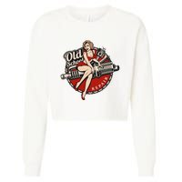 Hot Rod Art Retro Car Rockabilly Old School Cropped Pullover Crew