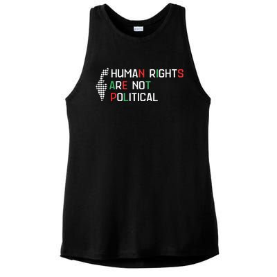 Human Rights Are Not Political Support Palestine Ladies PosiCharge Tri-Blend Wicking Tank