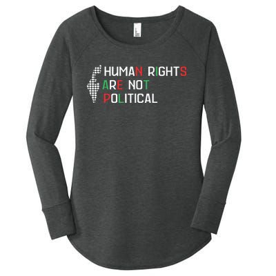 Human Rights Are Not Political Support Palestine Women's Perfect Tri Tunic Long Sleeve Shirt