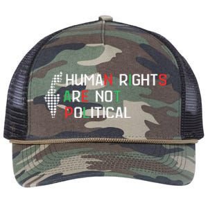 Human Rights Are Not Political Support Palestine Retro Rope Trucker Hat Cap