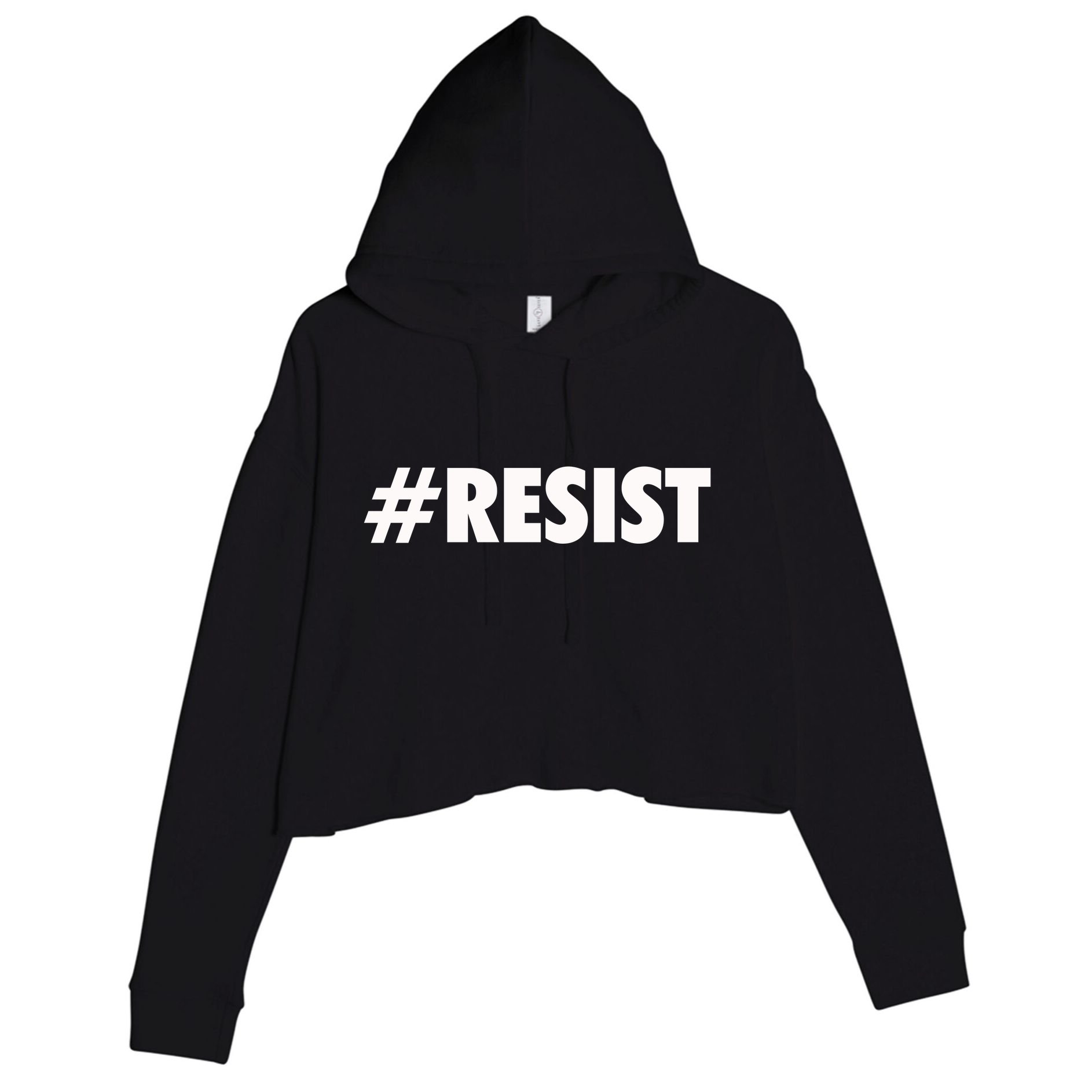 Hashtag Resist Anti Trump Crop Fleece Hoodie
