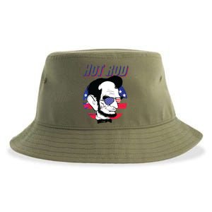 Hot Rod Abraham Lincoln Presidents Day Funny Muscle Car Sustainable Bucket Hat