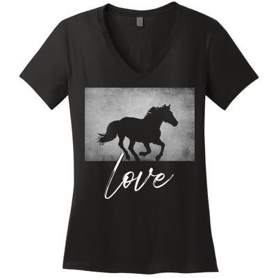 Horse Riding Apparel Horse Women's V-Neck T-Shirt