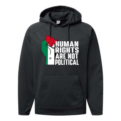 Human Rights Are Not Political Support Palestine And Gaza Performance Fleece Hoodie