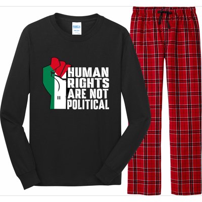 Human Rights Are Not Political Support Palestine And Gaza Long Sleeve Pajama Set