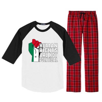 Human Rights Are Not Political Support Palestine And Gaza Raglan Sleeve Pajama Set