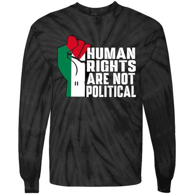 Human Rights Are Not Political Support Palestine And Gaza Tie-Dye Long Sleeve Shirt