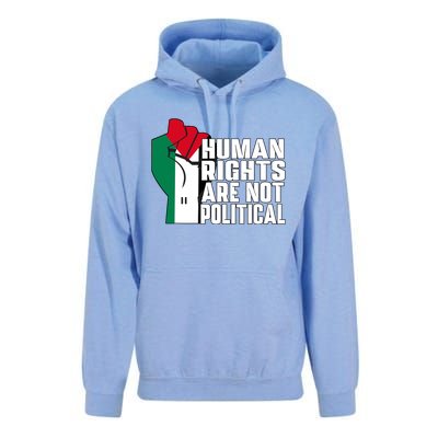 Human Rights Are Not Political Support Palestine And Gaza Unisex Surf Hoodie