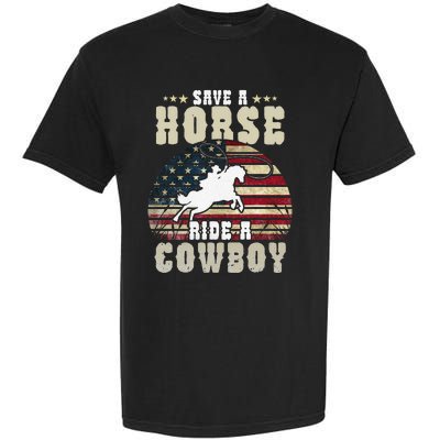 Horse Riding Adult Joke Save A Horse Ride A Cow Garment-Dyed Heavyweight T-Shirt