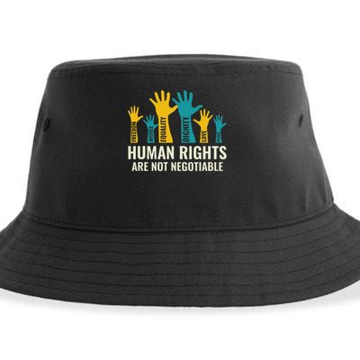 Human Rights Are Non Negotiable Human Rights Day Sustainable Bucket Hat