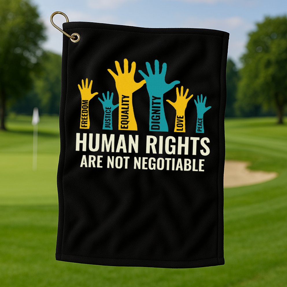 Human Rights Are Non Negotiable Human Rights Day Golf Towel