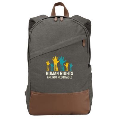 Human Rights Are Non Negotiable Human Rights Day Cotton Canvas Backpack